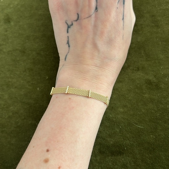 EF Collection Jewelry - EF Collection yellow gold and diamond mesh bracelet